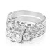 Princess Cut Diamond Bridal Set - 2.10CT Total Weight 