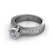 1.35CT Round and Princess Cut Diamonds Engagement Ring