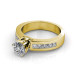 1.45CT Round and Princess Cut Diamonds Engagement Ring