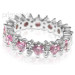 4.00CT Round Cut Diamonds and Pink Sapphires Eternity Band