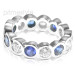 3.20CT Round Cut Diamonds and Sapphires Eternity Band