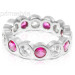 3.20CT Round Cut Diamonds and Rubies Eternity Band