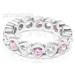 4.10CT Round Cut Diamonds and Pink Sapphires Eternity Band
