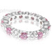 4.10CT Round Cut Diamonds and Pink Sapphires Eternity Band