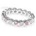 1.55CT Round Cut Diamonds and Pink Sapphires Eternity Band