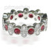 1.90CT Round Cut Diamonds and Rubies Eternity Band