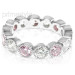 3.20CT Round Cut Diamonds and Pink Sapphires Eternity Band