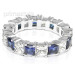 4.70CT Princess Cut Diamonds and Sapphires Eternity Band