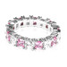4.70CT Princess Cut Diamonds and Pink Sapphires Eternity Band