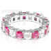 4.70CT Princess Cut Diamonds and Rubies Eternity Band