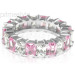 5.30CT Emerald Cut Diamonds and Pink Sapphires Eternity Band