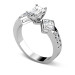 1.55CT Emerald and Round Cut Diamonds Engagement Ring