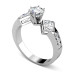 2.20CT Round and Princess Cut Diamonds Engagement Ring