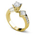 1.55CT Princess and Round Cut Diamonds Engagement Ring
