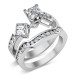 2.20CT princess and round Cut Diamond Bridal Set