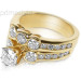 2.30CT Round Cut Diamonds Engagement Ring and Wedding Band 