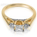 1.10CT Princess and Round Cut Diamonds Engagement Ring