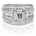 2.70CT Emerald and Round Cut Diamonds Engagement Ring
