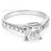 1.05CT Princess and Round Cut Diamonds Engagement Ring