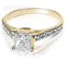 1.05CT Princess and Round Cut Diamonds Engagement Ring