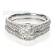 1.55CT princess and round Diamond Bridal Set