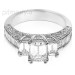 2.60CT Emerald and Princess Cut Diamonds Engagement Ring