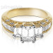 2.60CT Emerald and Princess Cut Diamonds Engagement Ring