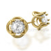 14KT Yellow Gold Setting Diamond Stud Earrings Of 0.50CT Total Weight