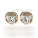 Princess Cut 0.30CT Weight 18KT Yellow Gold Diamond Stud Earrings