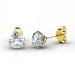 2.00CT Round Cut Diamond Stud Earrings In 18KT Yellow Gold Setting