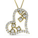 Round Cut Diamonds In 14KT Yellow Gold Setting - 1.30CT Heart Pendant
