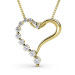 0.30CT Round Cut 14KT Yellow Gold Diamond Heart Pendant