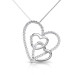 Platinum Heart Pendant with 0.55CT Round Cut Diamonds