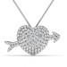 2.20CT Round Cut Diamonds In 14KT White Gold Heart Pendant