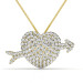 2.20CT Round Cut Diamonds In 14KT Yellow Gold Heart Pendant
