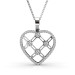 14KT White Gold with 0.85CT Round Cut Diamonds Heart Pendant 