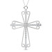 Platinum Christian Cross Religious Pendant with 0.60CT Round Cut Diamonds (G-H Color and VS1-VS2 Clarity)