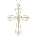 18KT Yellow Gold Christian Cross Religious Pendant with 0.60CT Round Cut Diamonds (G-H Color and VS1-VS2 Clarity)