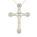 Christian Religious Cross 18KT Yellow Gold Diamond Pendant with 1.50CT Round Cut Diamonds (I-J Color and VS2-SI1 Clarity)