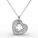 0.40CT Heart Pendant Round Cut Diamonds within 14KT White Gold