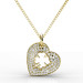 0.40CT Heart Pendant Round Cut Diamonds within 14KT Yellow Gold