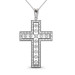 Religious Diamond Christian Cross Pendant 0.55CT Round Cut Diamonds (I-K Color and SI2-I1 Clarity) with Platinum
