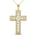 Religious Diamond Christian Cross Pendant 0.55CT Round Cut Diamonds (I-J Color and VS2-SI1 Clarity) with 18KT Yellow Gold
