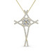 1.00CT Round Cut Diamonds In 18KT Yellow Gold Christian Religious Pendant (G-H Color and VS1-VS2 Clarity)