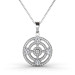 14KT White Gold Diamond (I-K Color and SI2-I1 Clarity) Round Cut Pendant