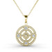 18KT Yellow Gold Diamond (I-K Color and SI2-I1 Clarity) Round Cut Pendant