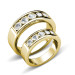 14KT Yellow Gold with Round Cut Diamonds Wedding Set