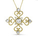 0.70CT Round Cut Diamonds with 14KT Yellow Gold Heart Pendant (I-K Color and SI2-I1 Clarity)