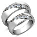 14KT White Gold 0.45CT Round Diamonds Cut Wedding Set