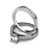 2.45CT Emerald and Round Cut Diamond Bridal Set